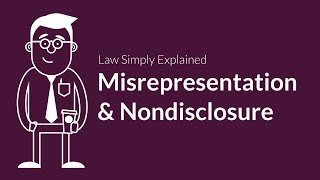 Misrepresentation and Nondisclosure  Contracts  Defenses amp Excuses [upl. by Matlick97]