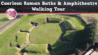 CAERLEON ROMAN BATHS amp AMPHITHEATRE WALES  Walking Tour  Pinned on Places [upl. by Eelyahs]