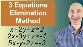 Solving Systems of 3 Equations Elimination [upl. by Legra]