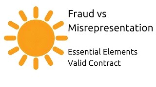 Fraud vs Misrepresentation  Other Essential Elements of a Valid Contract  CA CPT  CS amp CMA [upl. by Niwri]